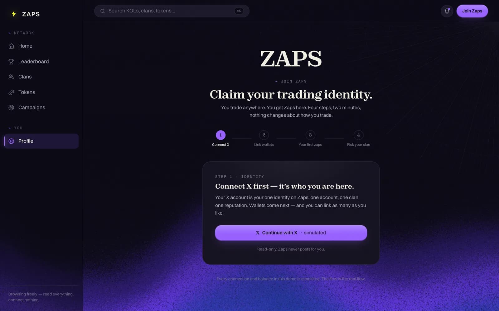 The Zaps join flow